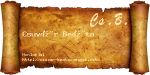 Csuvár Beáta névjegykártya