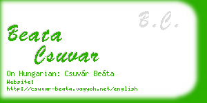 beata csuvar business card